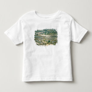 T-shirt Ásia, China. Terraços de arroz inundados perto d