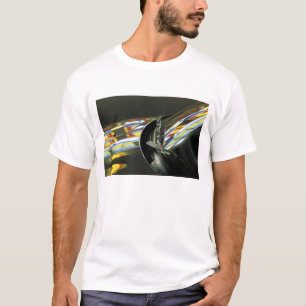 T-shirt Ásia, Malásia, Melaka. Reflexos de neon no carro