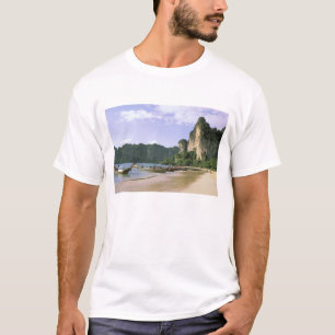 T-shirt Ásia, Tailândia, Krabi. Praia de West Railay, long