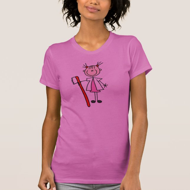 T-shirt Assistente Dentária Com Escova de Dentes (Frente)