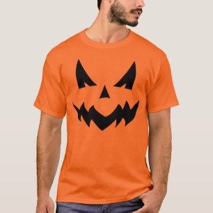 T-shirt assustador da cara da abóbora