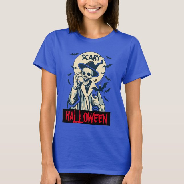 T-Shirt assustador de halloween (Frente)