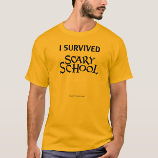 T-shirt assustador do adulto da escola