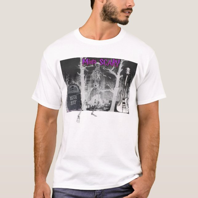 T-shirt ASSUSTADOR do esqueleto da cena do (Frente)