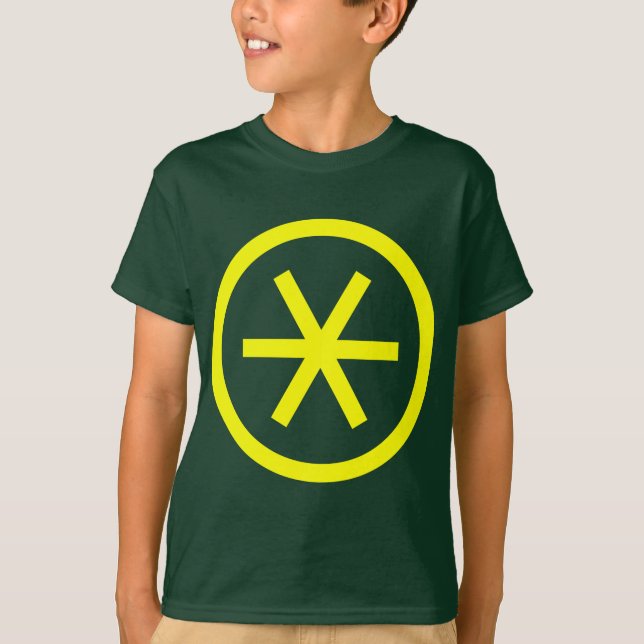 T-shirt Asterisco dentro de um círculo (Frente)