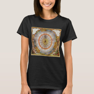 T-shirt Astronomia Celestial Vintage Planisfera Copernican