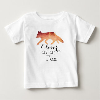 T-shirt Astuto como uma Raposa Tipográfica Aquarela