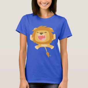 T-shirt atacando das mulheres do leão dos desenho