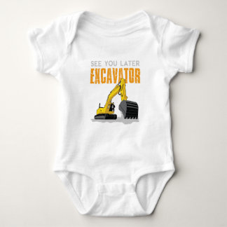 T-shirt Até Mais Tarde Crianças Da Escavadora Toddler