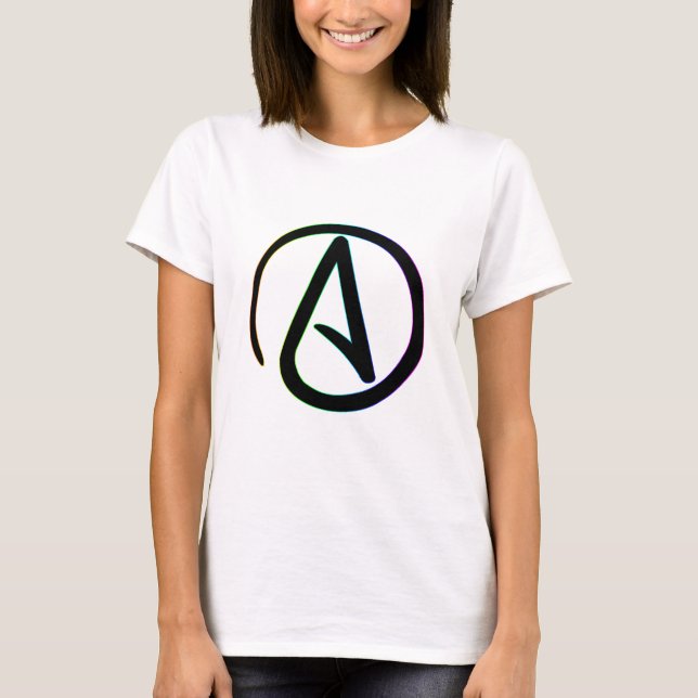 T-shirt Ateu escuro do arco-íris (Frente)