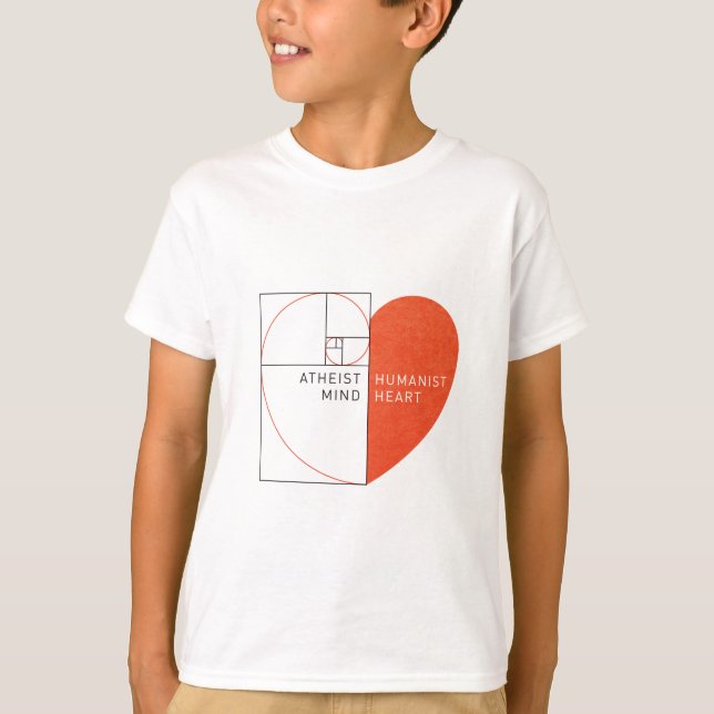 T-shirt Atheist Mind, Coração Humanista (Frente)