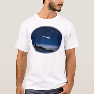 T-shirt Atirando Estrela Sobre Paisagem Noturna