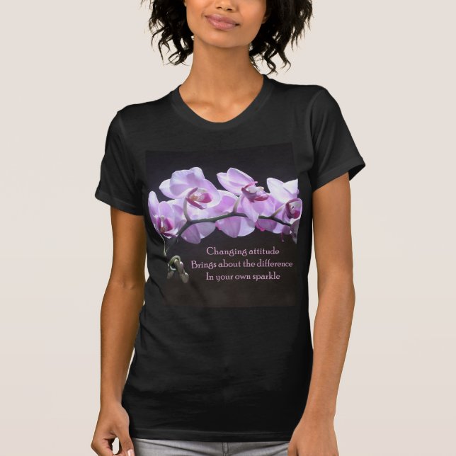 T-shirt Atitude em mudança da t-camisa da orquídea (Frente)