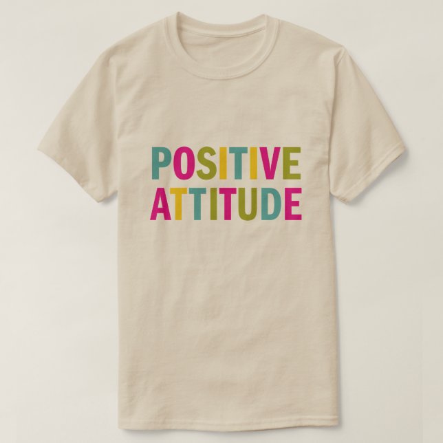 T-shirt Atitude positiva em cores brilhantes (Frente do Design)