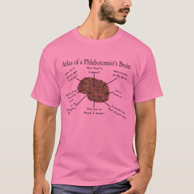 T-shirt Atlas do cérebro de um Phlebotomist (Frente)