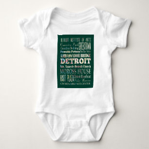 T-shirt Atrações e lugares famosos de Detroit, Michigan