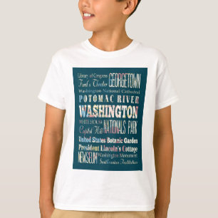 T-shirt Atrações e lugares famosos de Washington, C.C.