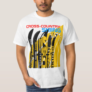 T-shirt através dos campos de Snowblade do esport