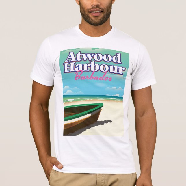 T-shirt Atwood Harbor Bahamas poster de viagens (Frente)