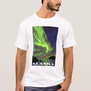 T-shirt Aurora boreal e viagens vintage das orcas