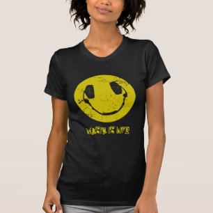T-shirt Auscultadores feliz - música é a vida - afligido
