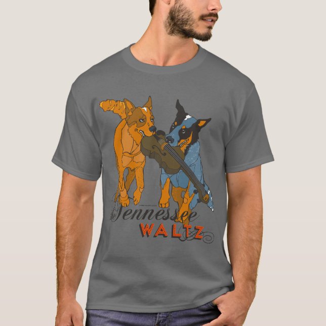 T-shirt australiano da valsa de Tennessee dos cães (Frente)