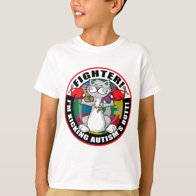 T-shirt Autismo Cat Fighter (Frente)