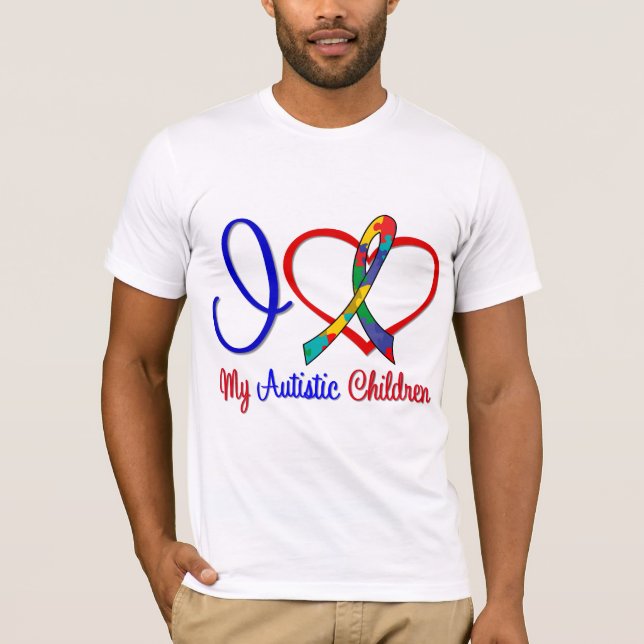 T-shirt Autismo eu amo minhas crianças autísticas (Frente)