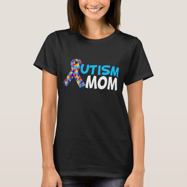 T-shirt Autismo Mãe Escuro (Frente)
