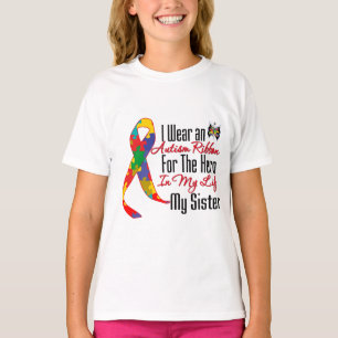 T-shirt Autismo Ribbon Hero em Minha Vida Minha Irmã