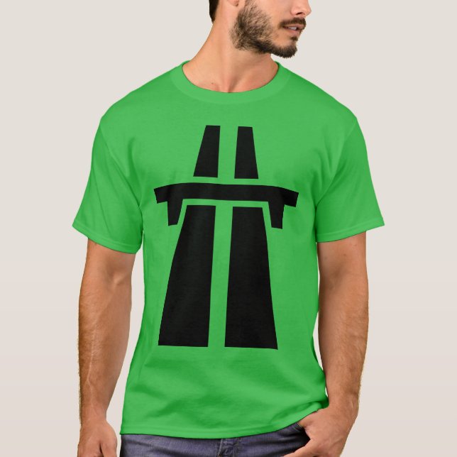 T-shirt Autoestrada, Autobahn - Preto (Frente)
