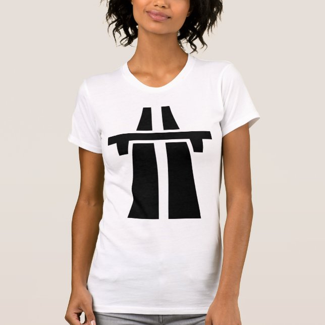 T-shirt Autoestrada, Autobahn - Preto (Frente)