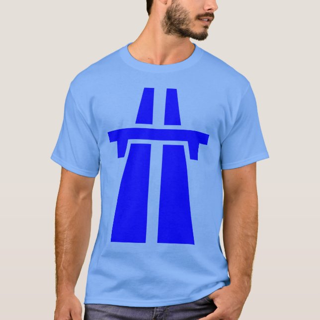 T-shirt Autoestrada, estrada, estrada - azul (Frente)