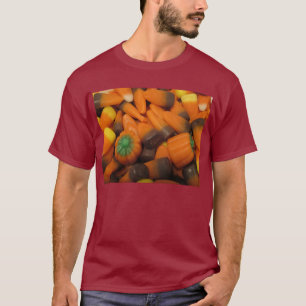 T-shirt Autumn Candy Corn Adulto Basic Dark T Shirt