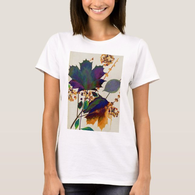 T-shirt Autumn Leaves em Royal Colors (Frente)