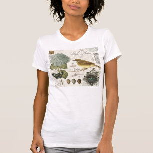 T-shirt ave e ninho francês de colheita moderna
