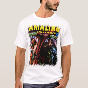 T-shirt Aventuras Incríveis #2 Retro Quadrinho de Ficção C