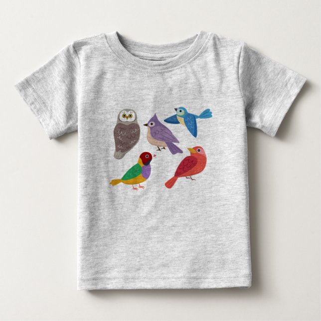 T-shirt Aves Coloridas (Frente)