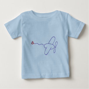 T-shirt Avião com coração