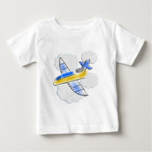 T-shirt Avião Jet nas nuvens