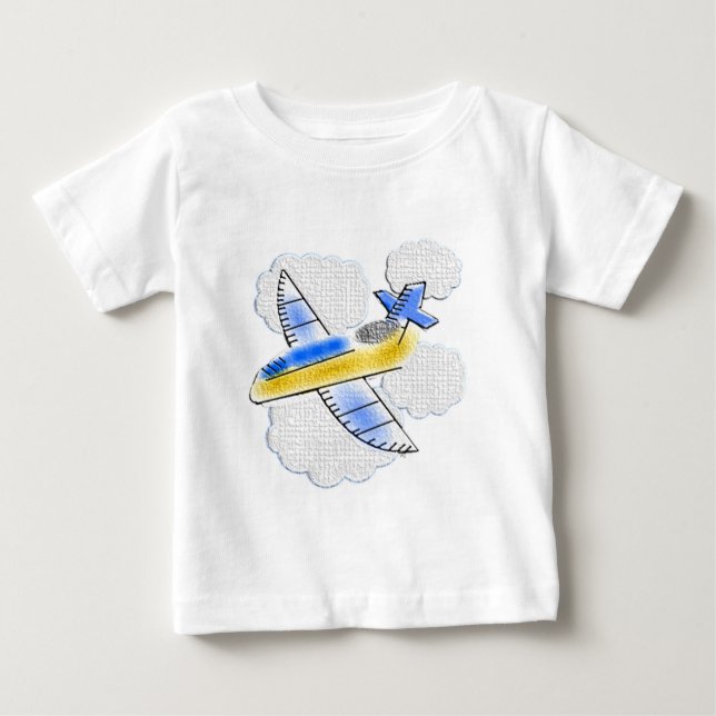 T-shirt Avião Jet nas nuvens (Frente)