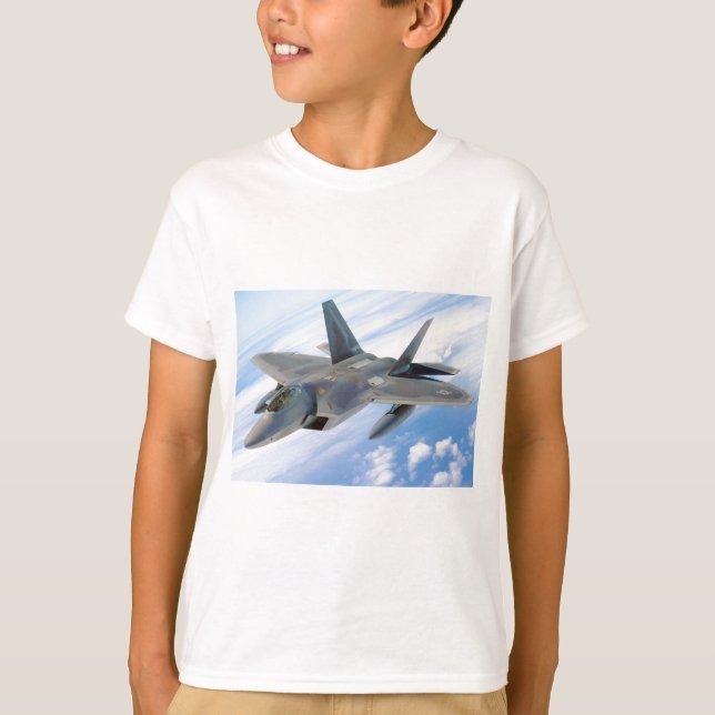 T-shirt avião militar de raptor (Frente)