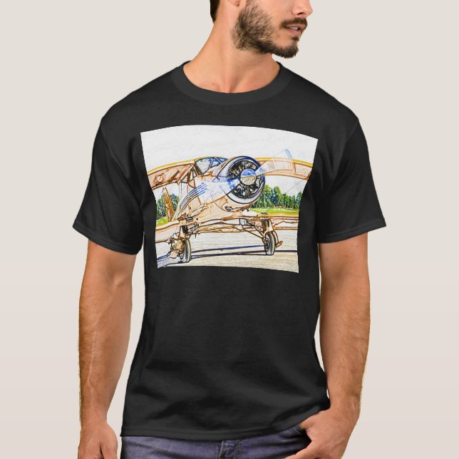 T-shirt Aviões do vintage de Beachcraft Staggerwing (Frente)