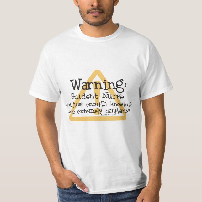 T-shirt Aviso da enfermeira de estudante (Frente)