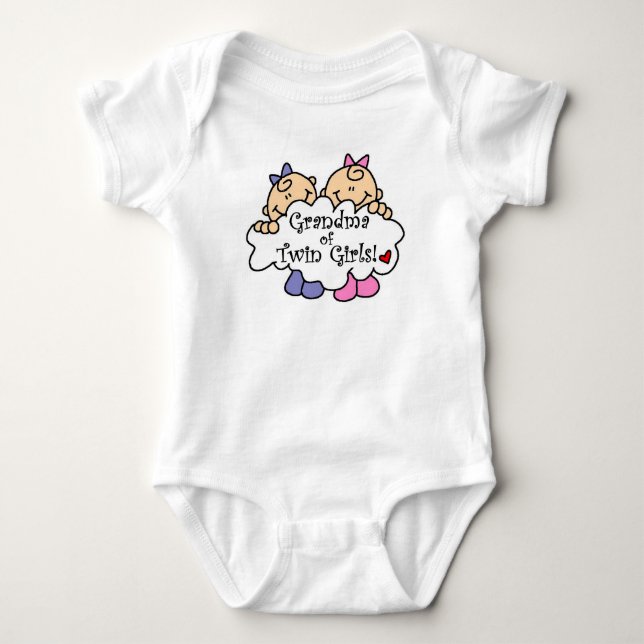 T-shirt Avó de meninas gêmeas (Frente)