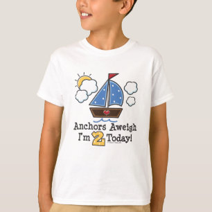 T-shirt Aweigh do segundo aniversário do veleiro