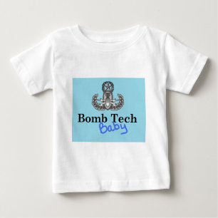 T-shirt azuis bebés da tecnologia da bomba
