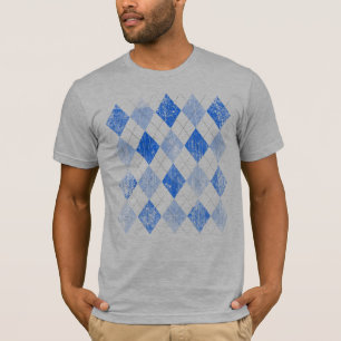 T-shirt Azul Argyle do vintage