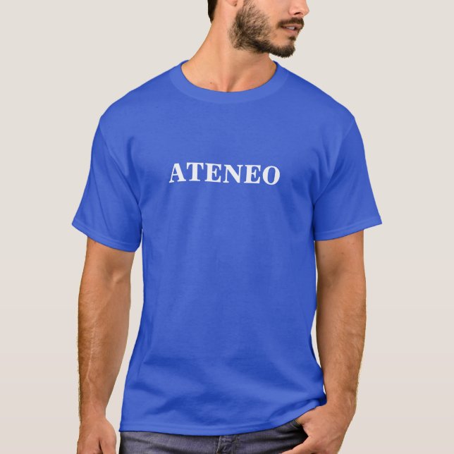 T-shirt azul básico de Ateneo (Frente)