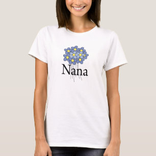 T-shirt azul bonito de Nana da flor